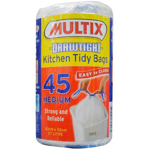 MULTIX PK45 KITCHEN TIDY BAGS MEDIUM DRAWTIGHT 63cm x 52cm 27 Litre
