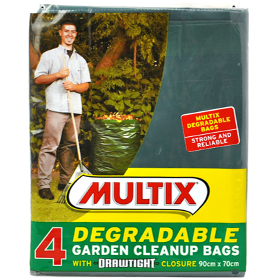 Multix 4pk degradable garden bags  (90cm x 70cm) - w/ drawtight closure