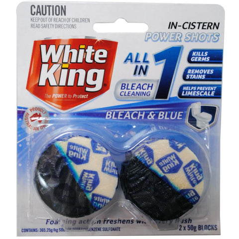 White King 2x 50g all-in-one power shots bleach