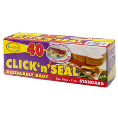 Kwiklife click n seal resealable bags - 40pk