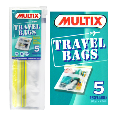 Multix 5pk resealable travel bags